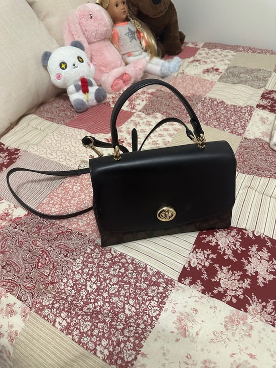 Coach Handbags - Coach Black and Brown Signature Canvas Top-Handle Crossbody